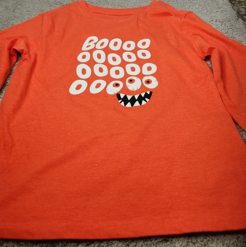 Boys Long Sleeve Glow In The Dark Halloween Graphic T-Shirt Cat & Jack Orange S